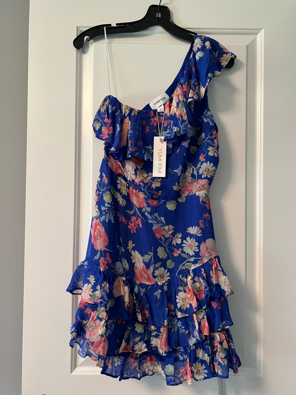 Yumi Kim Royal Blue Floral Ruffle Dress